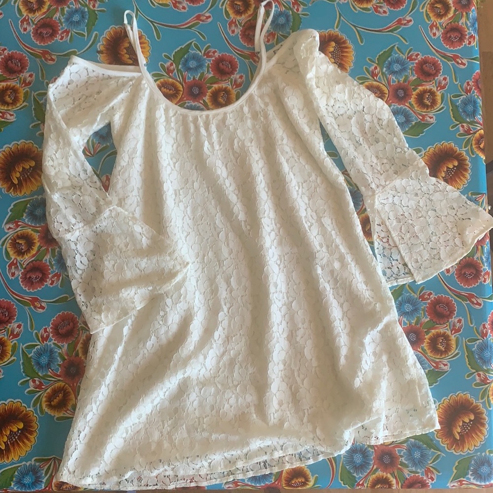 Lucy Love White Lace Overlay Minidress